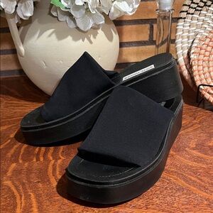 Y2K Black Platform Slide Sandals